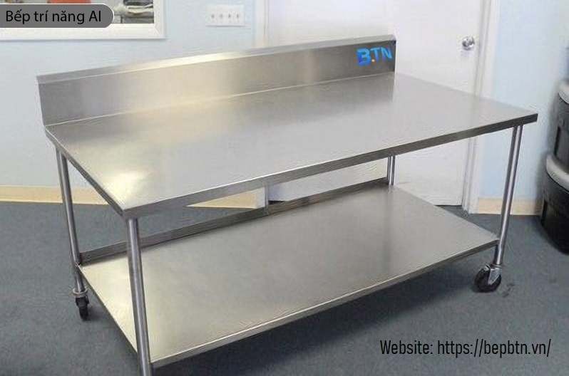 mẫu bàn sơ chế bằng inox của bếp trí năng