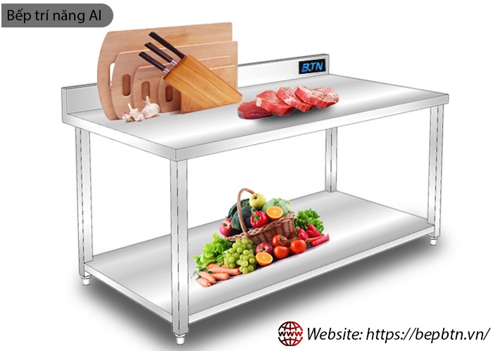 mua bàn sơ chế inox tại bếp trí năng