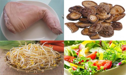 Nguyên liệu cần chuẩn bị cho món bún giò heo ngon